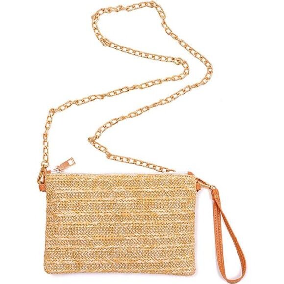 Beurlike Straw Clutch Purses for Women Beach Wristlet Wallet Small Cross body - Picture 4 of 6